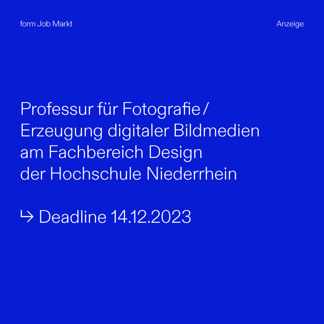 Professur Fotografie / Erzeugung digitaler Bildmedien an der Hochschule Niederrhein (Bes.-Gr. W 2 LBesO W)