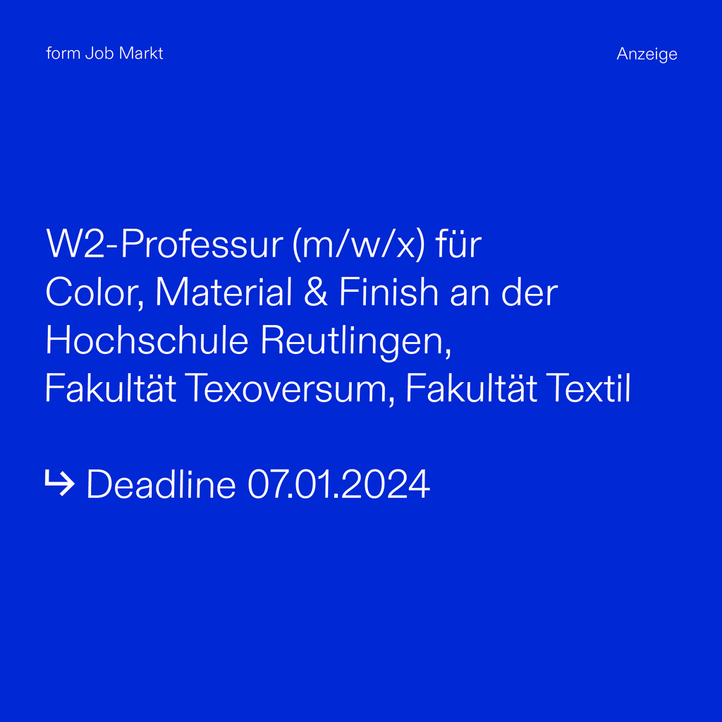 W2-Professur (m/w/x) Color, Material & Finish