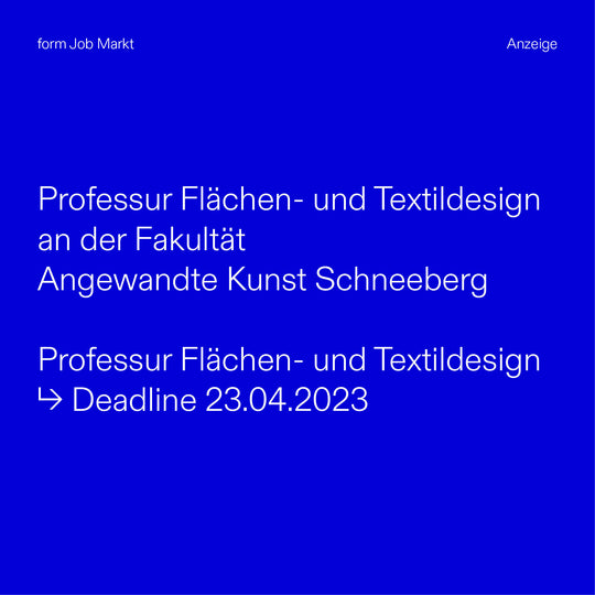 An der Fakultät Angewandte Kunst Schneeberg ist Professur Flächen- und Textildesign zu besetzen