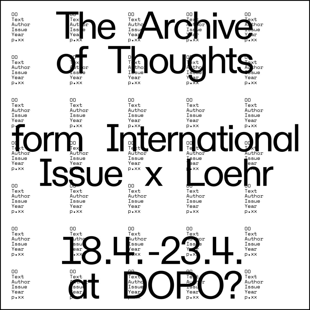 form x Loehr – The Archive of Thoughts
