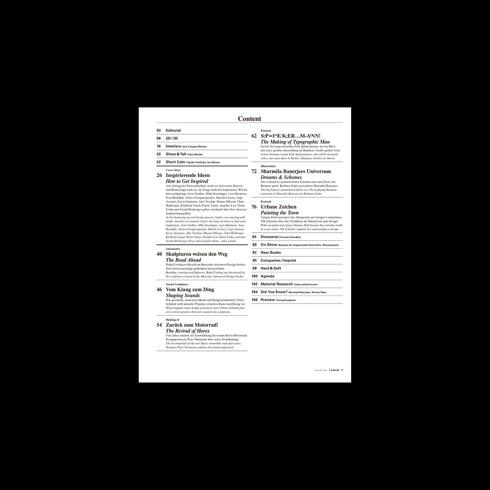 form 237 – Wo kommen die Ideen her? / Get Inspired! – form Design Magazine